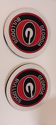 These are Our Custom Sublimation Ga Bull Dawg Coasters