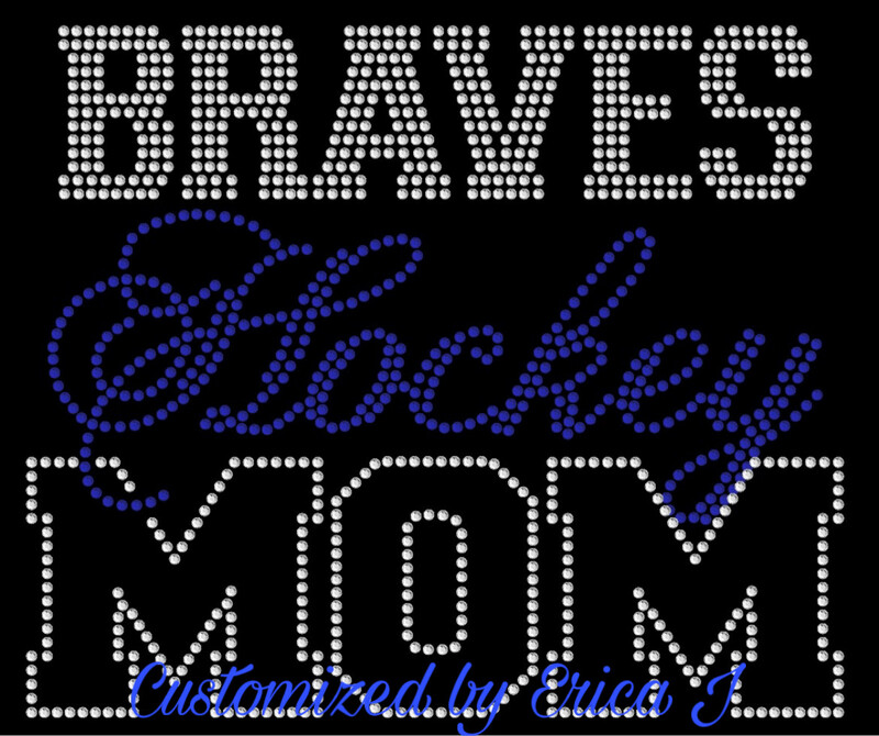 Braves Hockey Mom Rhinestone hoodie
