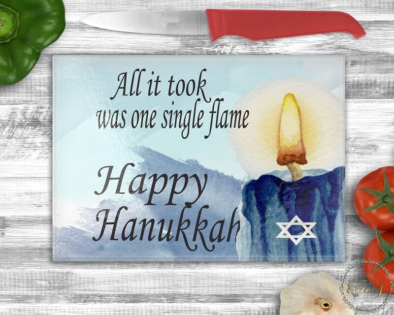 Hanukkah One single flame cutting board