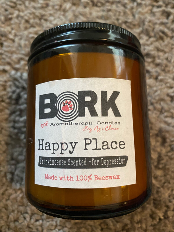 Aj’s Choice By LCruz-Aromatherapy Candle -BORK- Happy Place  (For Depression For Dogs)