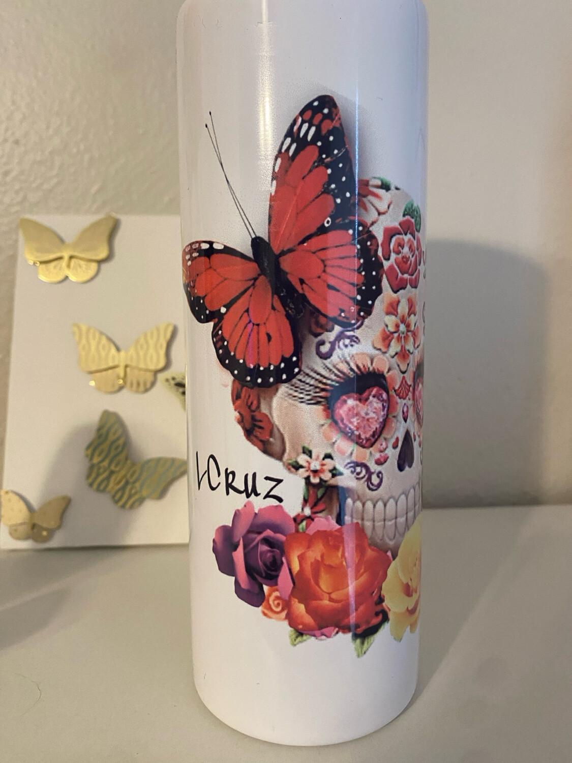 LCRUZ Tumbler -Butterfly Skull