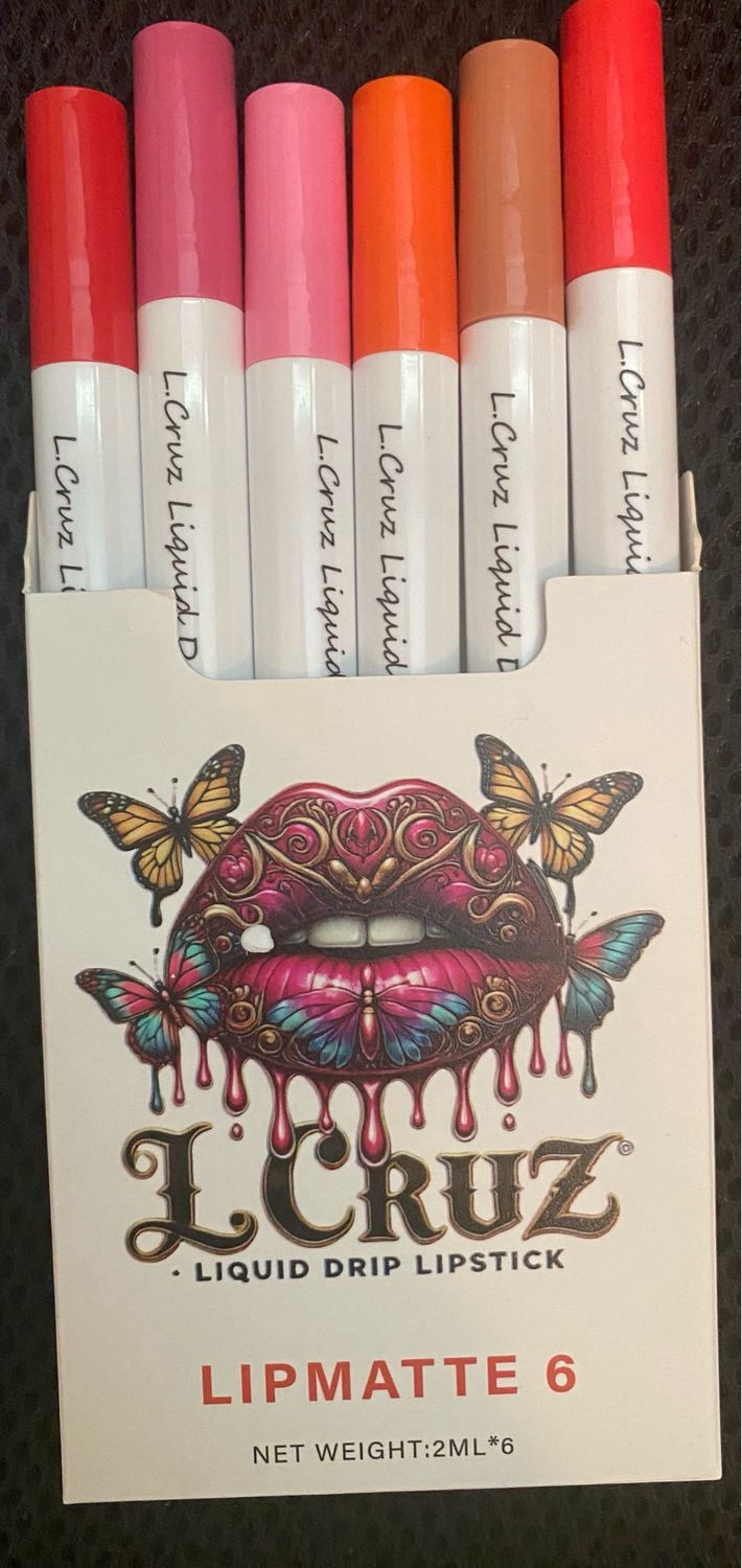 L.Cruz Liquid Drip Lipstick Set Of 6 Matte