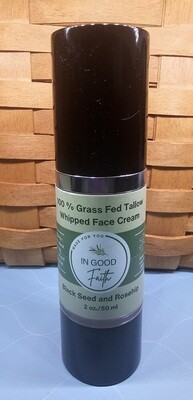 Whipped Tallow Face Cream - enhanced with Black Seed, Castor Oil and Rosehip oil