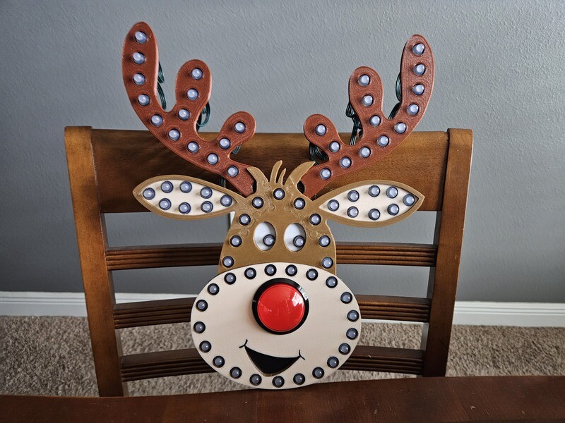 Reindeer Face with Push Button