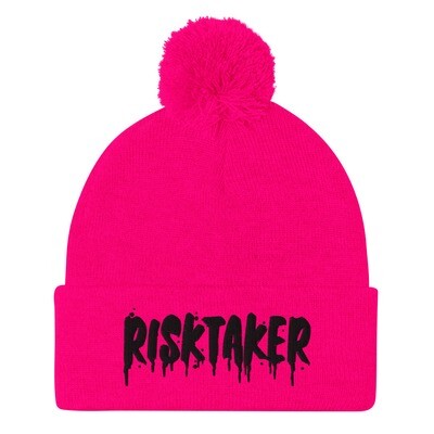 Pink Risktaker Pom-Pom Beanie