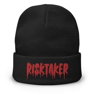 Winter Red Risktaker Embroidered Beanie