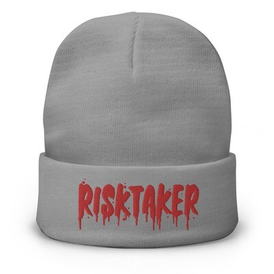 Winter Red Risktaker Embroidered Beanie