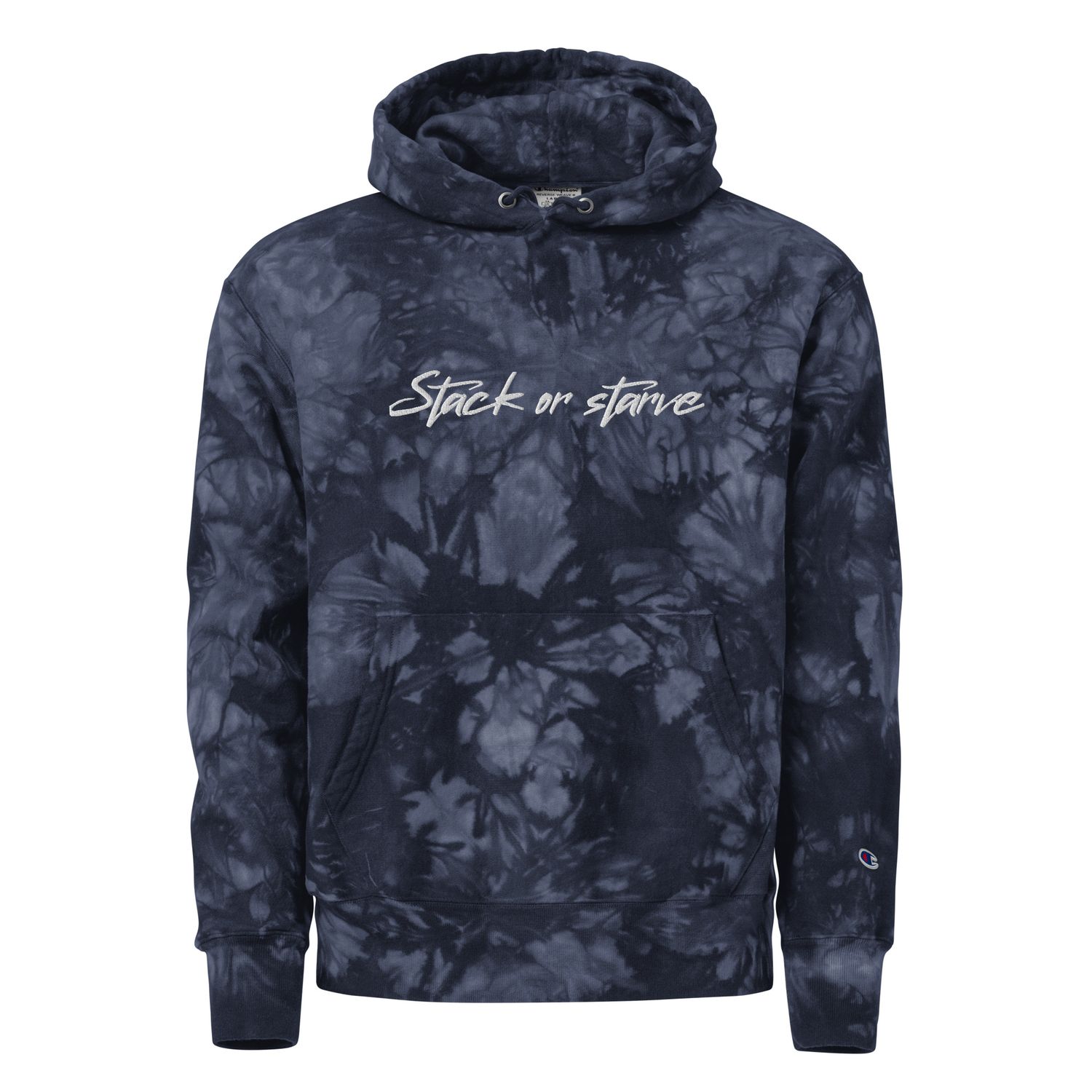 Stack Or Starve Champion tie-dye hoodie