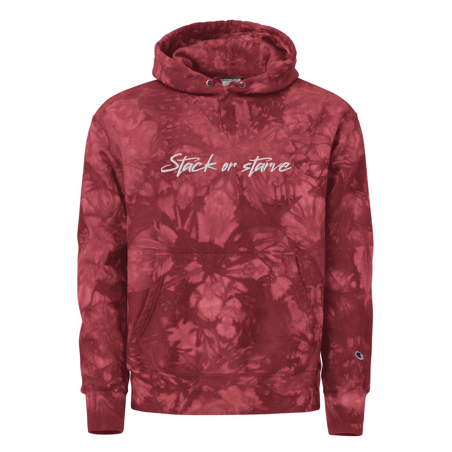 Stack Or Starve Champion tie-dye hoodie
