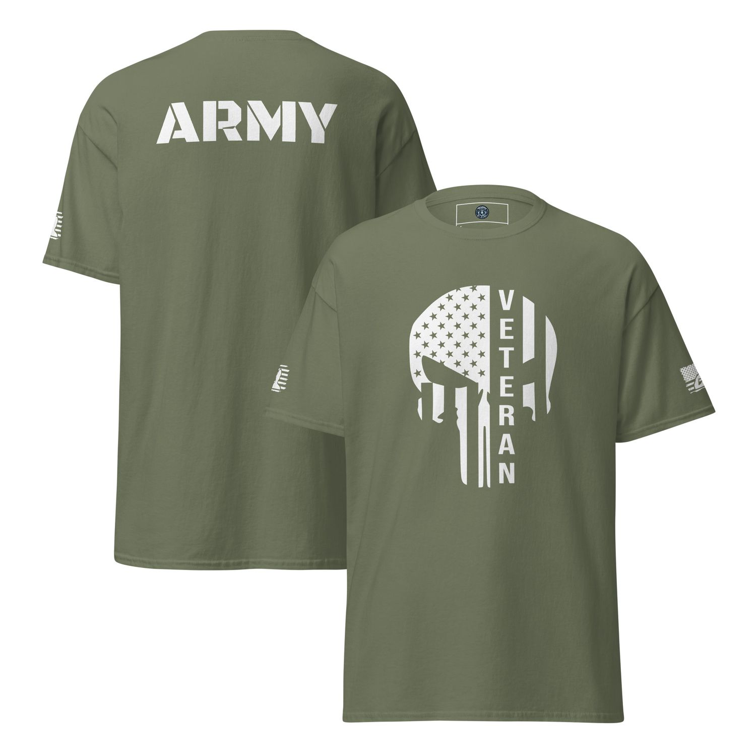 Patriotic Veteran ARMY Skull T-Shirt –Military Pride Tee
