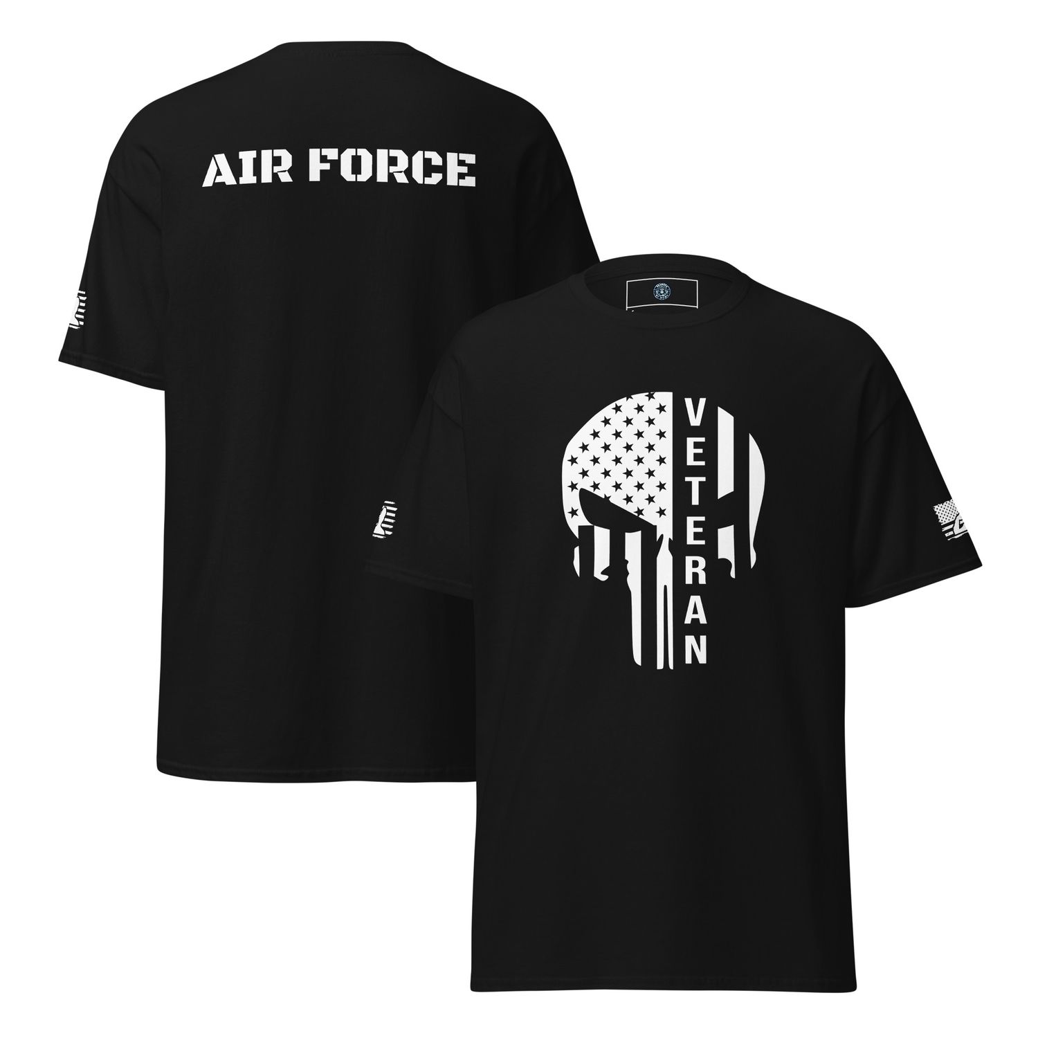 Patriotic Veteran AIR FORCE Skull T-Shirt –Military Pride Tee