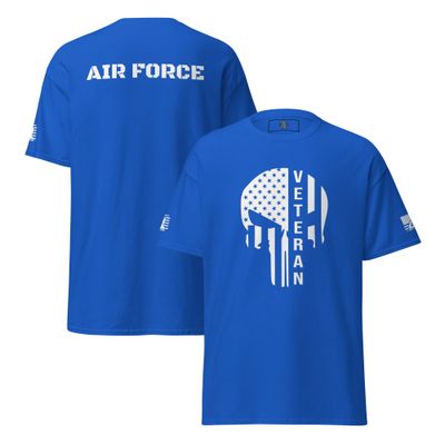 Patriotic Veteran AIR FORCE Skull T-Shirt –Military Pride Tee