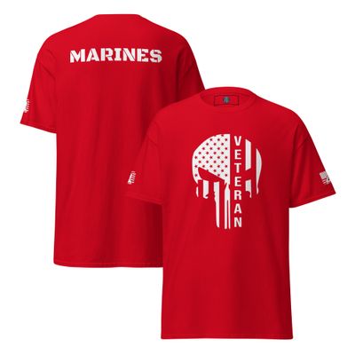 Patriotic Veteran MARINES Skull T-Shirt –Military Pride Tee