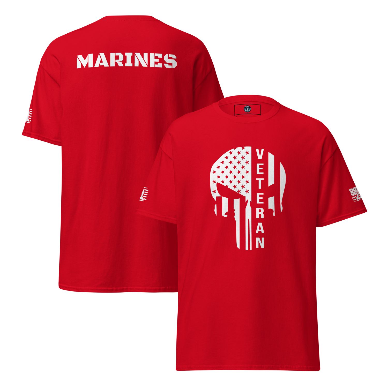 Patriotic Veteran MARINES Skull T-Shirt –Military Pride Tee