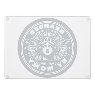 Branded By Money Glass cutting board