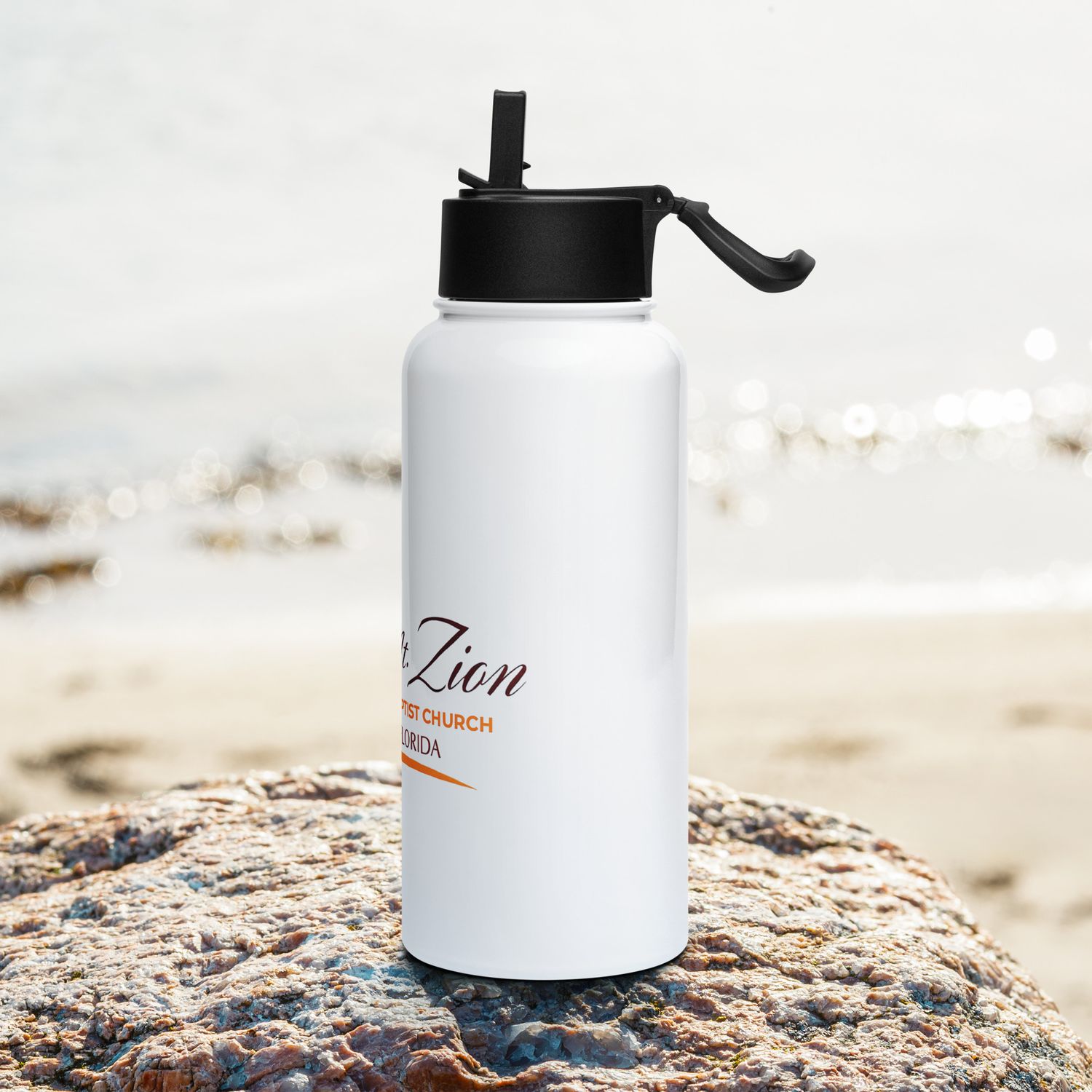 New Mt. Zion Tampa Stainless Steel Water Bottle with a straw lid