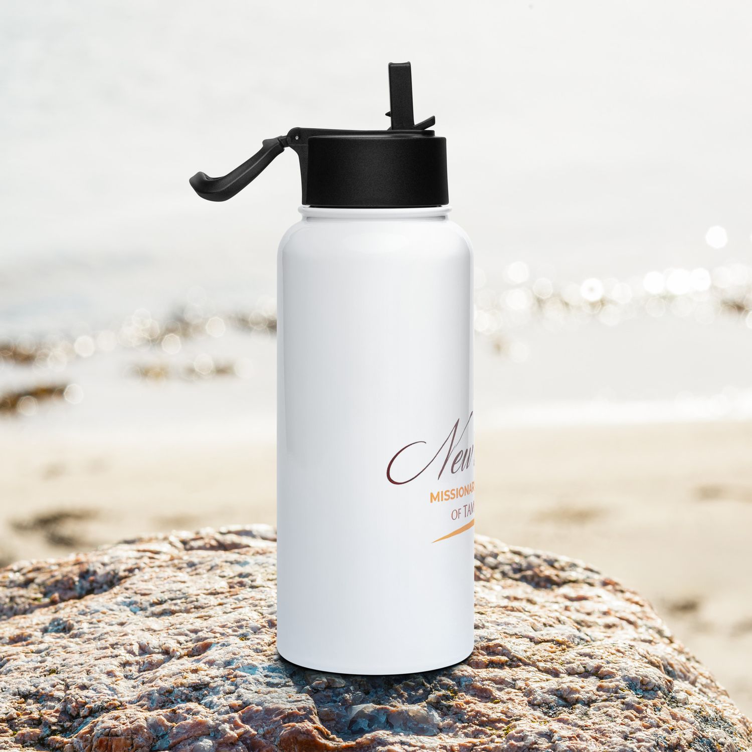 New Mt. Zion Tampa Stainless Steel Water Bottle with a straw lid