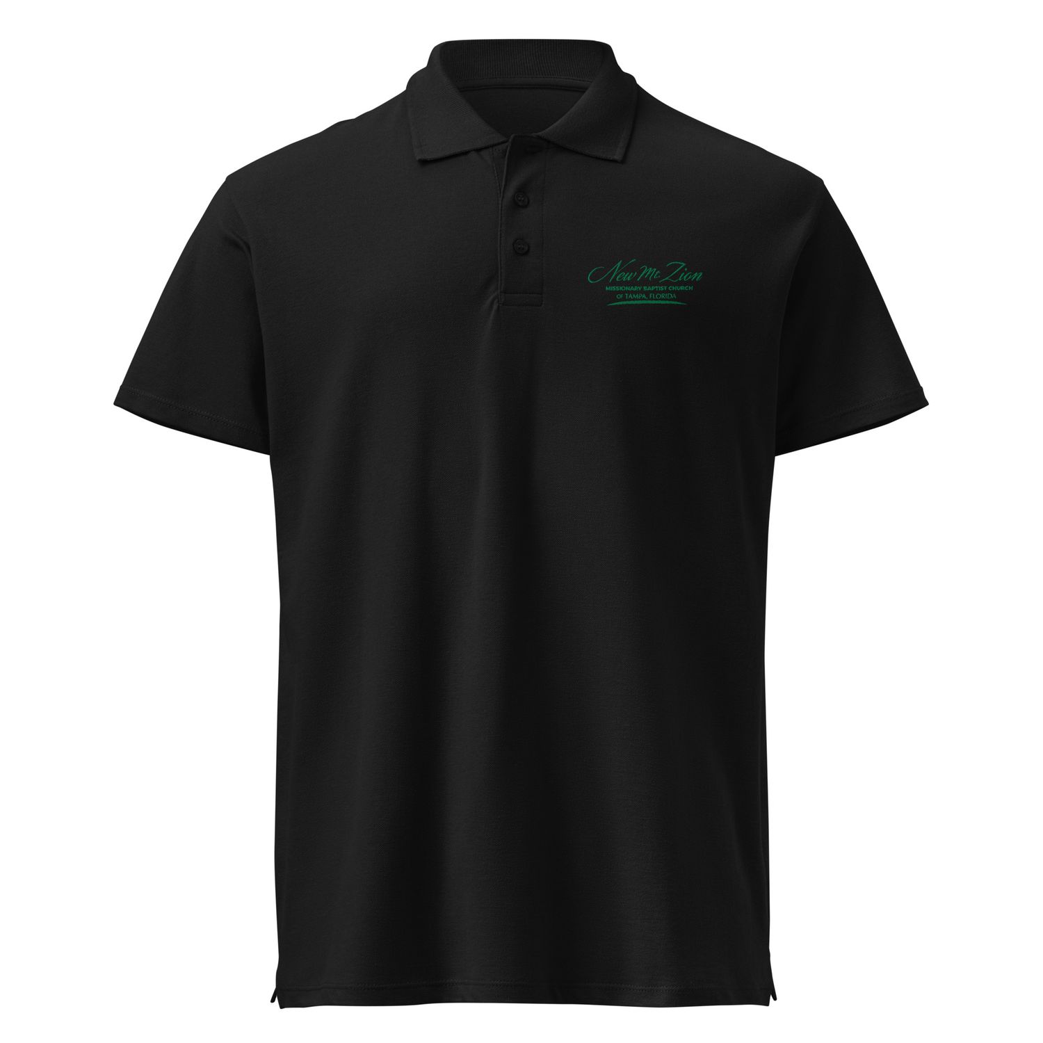 New Mt. Zion Tampa Youth Ministry Black/Green Premium Polo Shirt