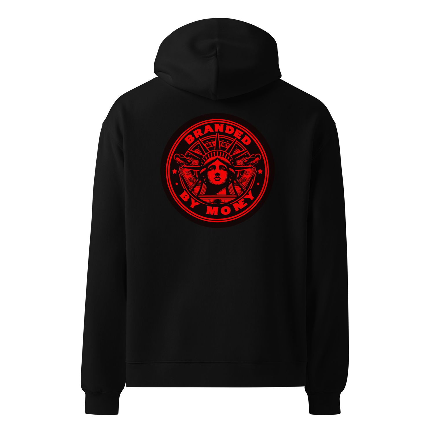 Black &amp; Red Prophet Vision Premium Oversized Hoodie By RUSH313