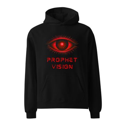 Black &amp; Red Prophet Vision Premium Oversized Hoodie By RUSH313