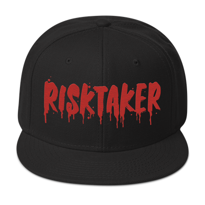 RISKTAKER Snapback Hat | Bold Red Drip Lettering | Black Streetwear Cap
