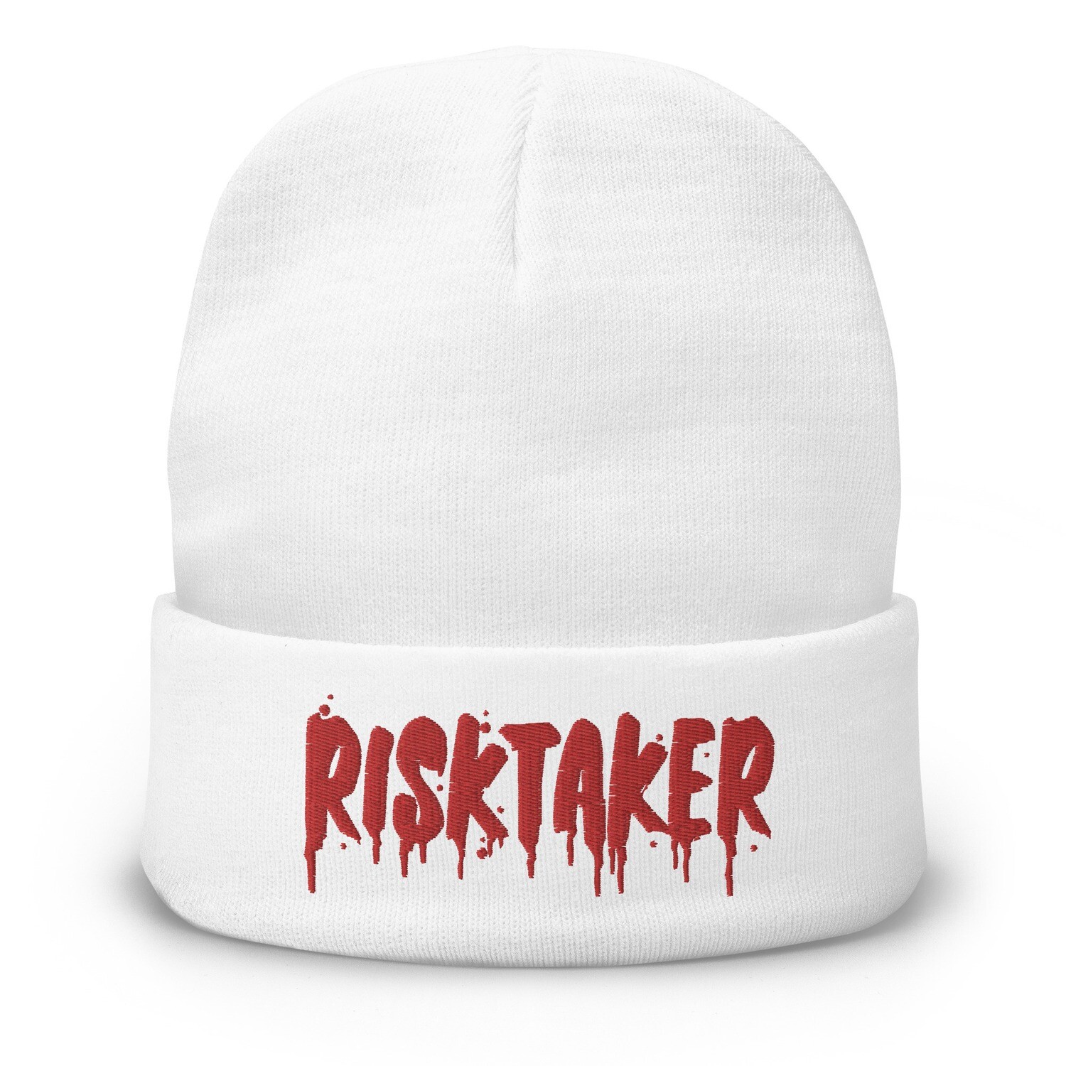 Winter Red Risktaker Embroidered Beanie