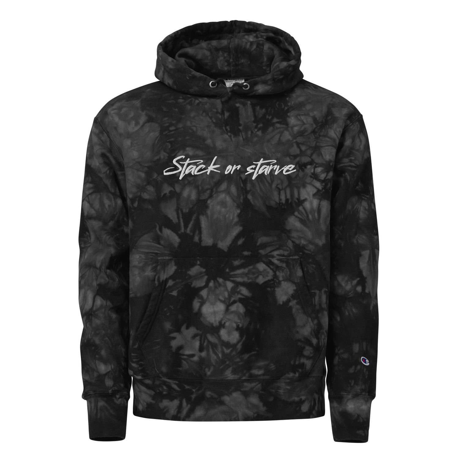 Stack Or Starve Champion tie-dye hoodie