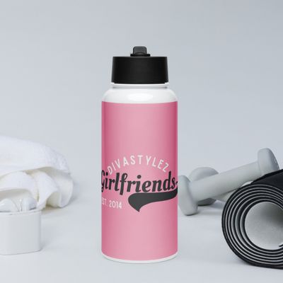 DIVASTYLEZ GIRLFRIENDS Stainless steel water bottle with a straw lid