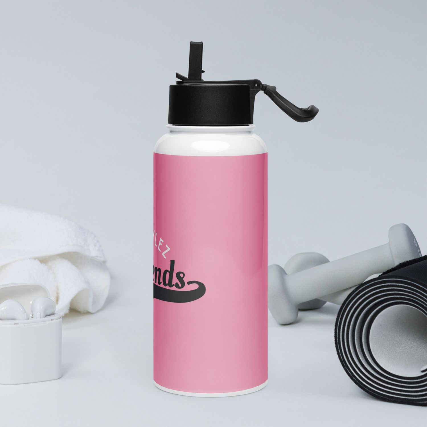 DIVASTYLEZ GIRLFRIENDS Stainless steel water bottle with a straw lid