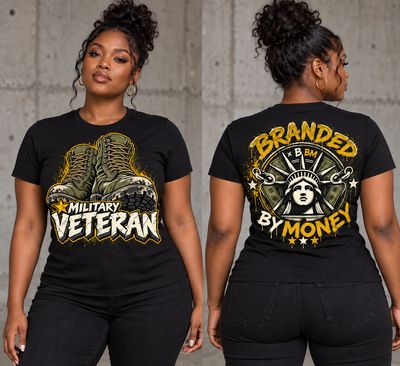 Military Veteran Graphic T-Shirt – Front &amp; Back Print | Branded By Money