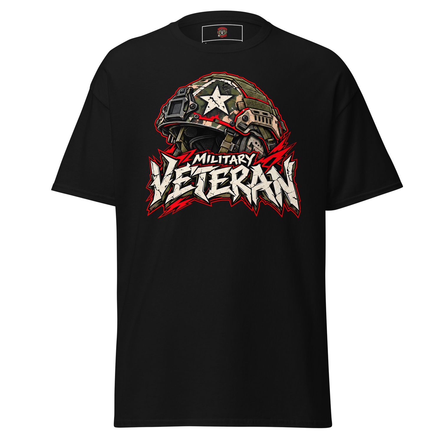 Military Veteran Helmet Graphic T-Shirt | Branded By Money