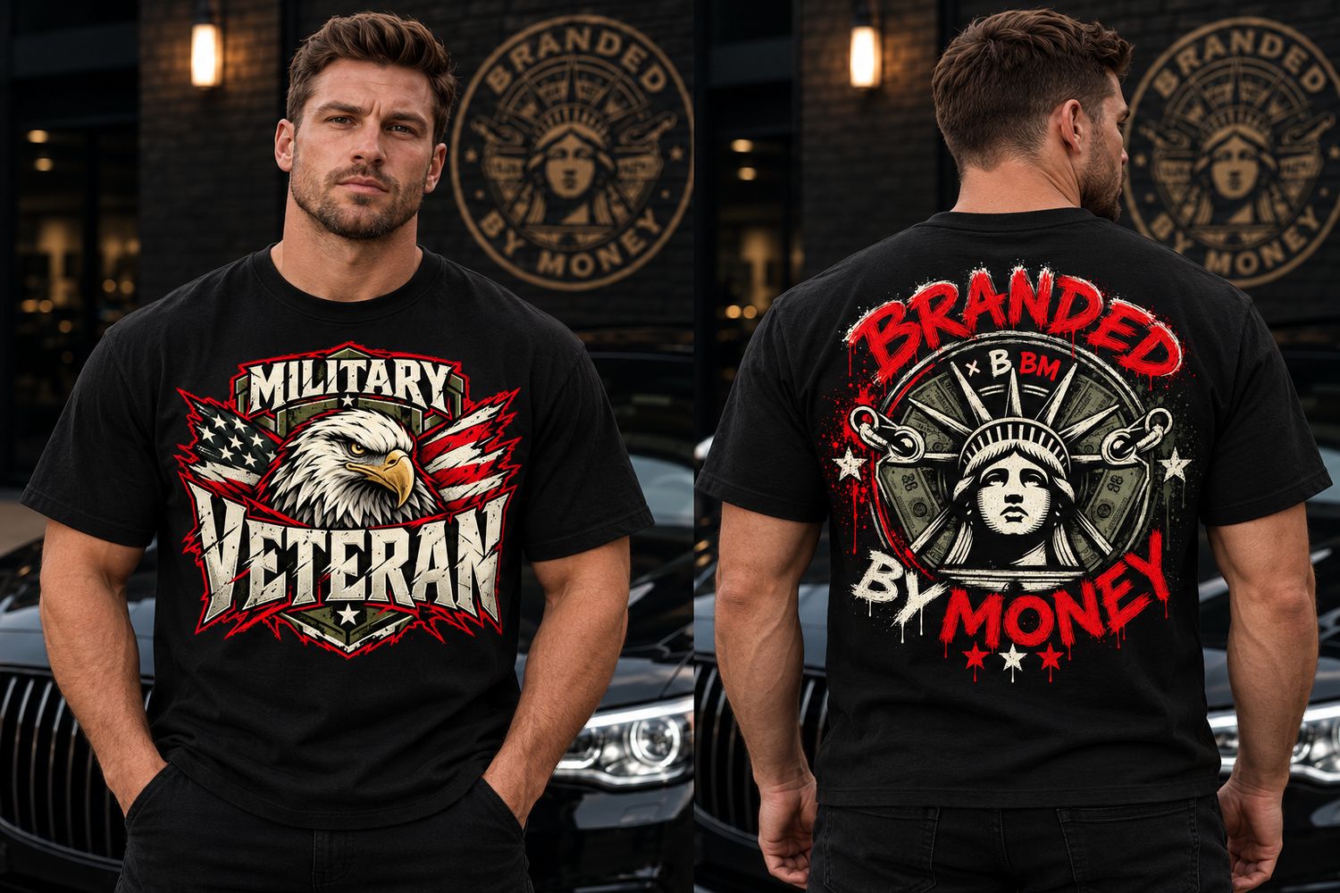 Military Veteran Eagle Graphic T-Shirt | Branded By Money