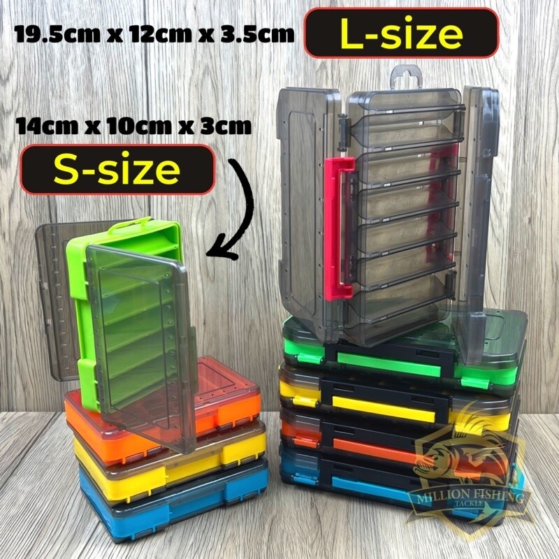 【BX005】𝐅𝐢𝐬𝐡𝐢𝐧𝐠 𝐓𝐚𝐜𝐤𝐥𝐞 𝐁𝐎𝐗 Double Side Open Lures Box Kotak Gewang Pancing Kotak Mancing  
1Set (Large+Small)