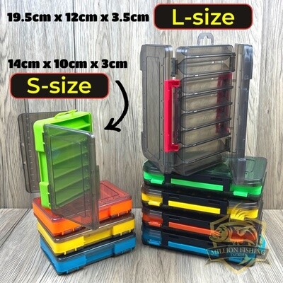 【BX005】𝐅𝐢𝐬𝐡𝐢𝐧𝐠 𝐓𝐚𝐜𝐤𝐥𝐞 𝐁𝐎𝐗 Double Side Open Lures Box Kotak Gewang Pancing Kotak Mancing  
1Set (Large+Small)