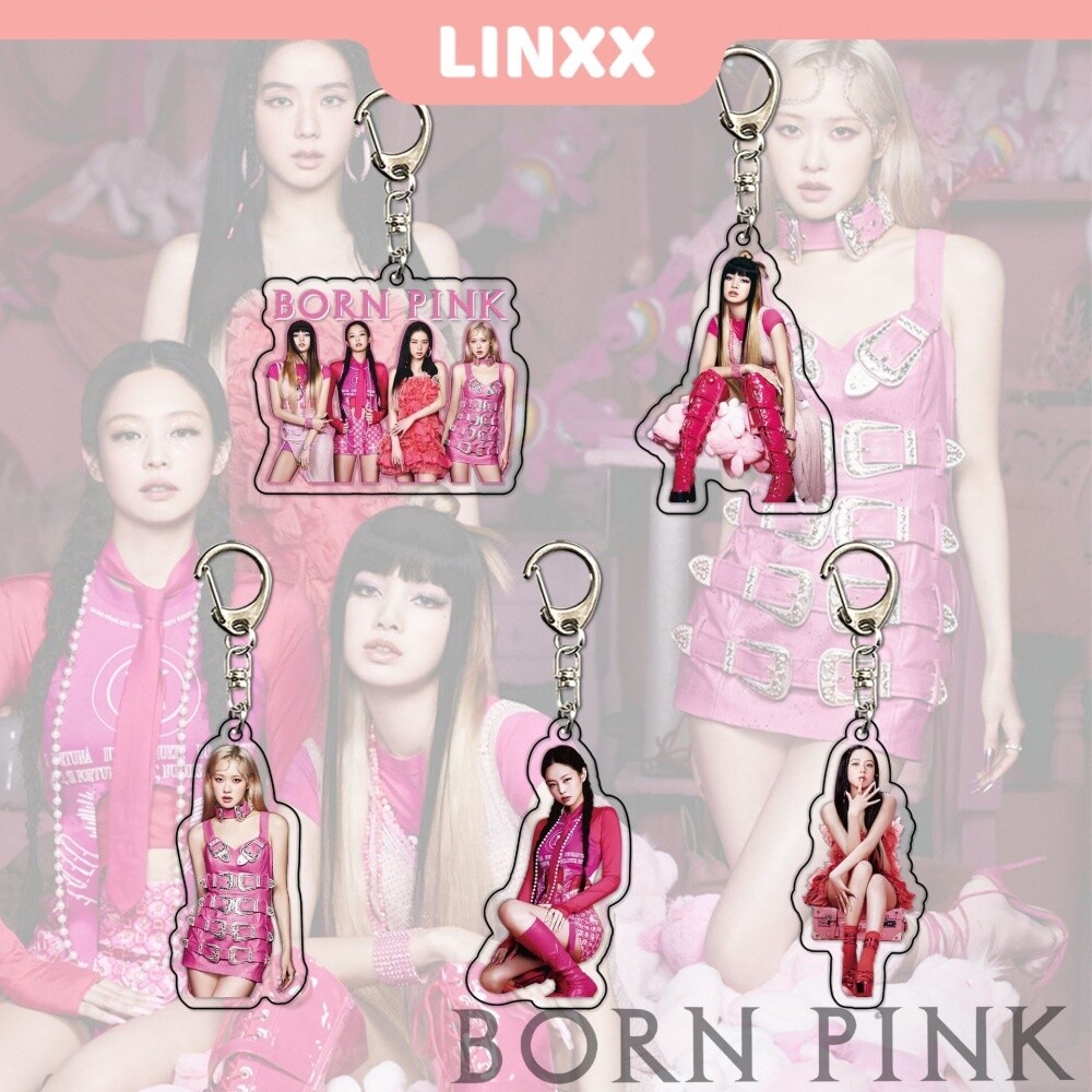 LINXX BLACKPINK BORN PINK Album Keychain Surrounding Pendant Accessories LISA ROSE JENNIE JISOO Keychain 5pcs $10.00