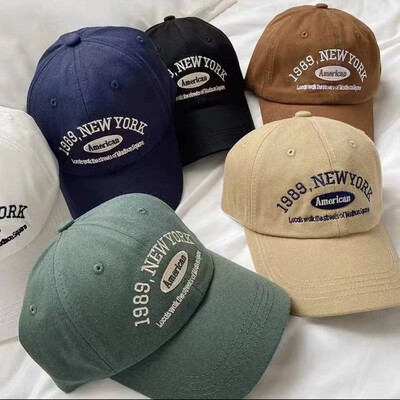 New cap for men and cap for women Embroidered New York-themed trend adjustable baseball cap hip-hop hat 2pcs $10.00