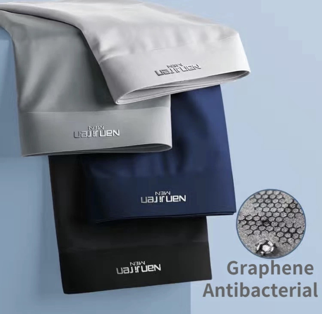 [ NANJIREN ] Men Boxer Ice Silk Men Underwear Boxer Lelaki Graphene Antibacterial Men Boxer Spender Lelaki Seluar Dalam Lelaki Mens Underwear Briefs Breathable Boxers Underpants 4pcs