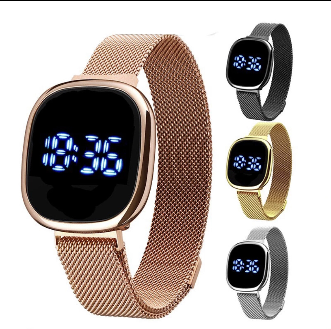 LED Digital Watch Waterproof Smart Sports Silicone Couple Watch 2pcs $10.00