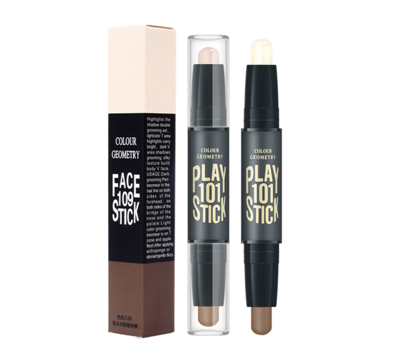 Lameila Highlighter Contouring Stick Double-ended Dual Purpose Powder Concealer 4pcs $10.00