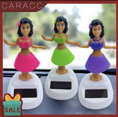 ￼&lt;CarAcc&gt;Solar Dancing Beach Girl Automatic Swing Car Interior Ornament Dashboard Decor 4pcs $10.00