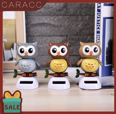 ￼&lt;CarAcc&gt;Cute Owl Solar Power Swinging Doll Car Interior Dashboard Ornament Decor Gift 3pcs $10.00