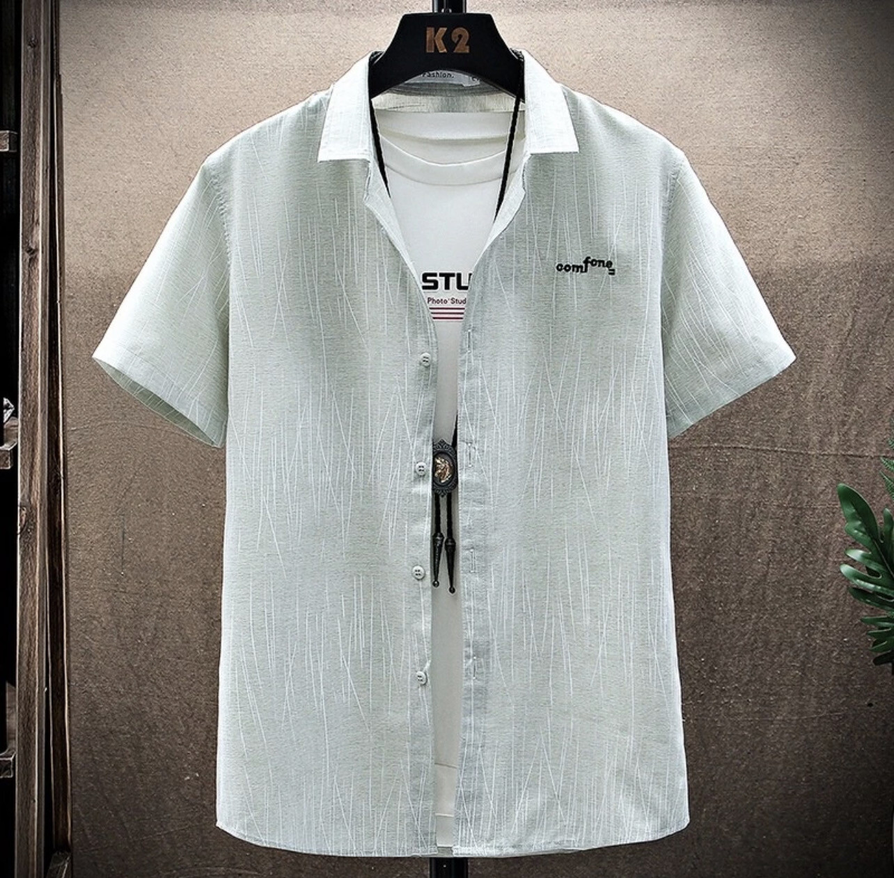 【Ready stock 】M-3XL 🍊Short Sleeve Shirt Men Summer Thin Loose Student Casual Half Men&#39;s Ice Silk Trendy Jacket&amp;baju T Shirt Lelaki&amp;短袖衬衫男