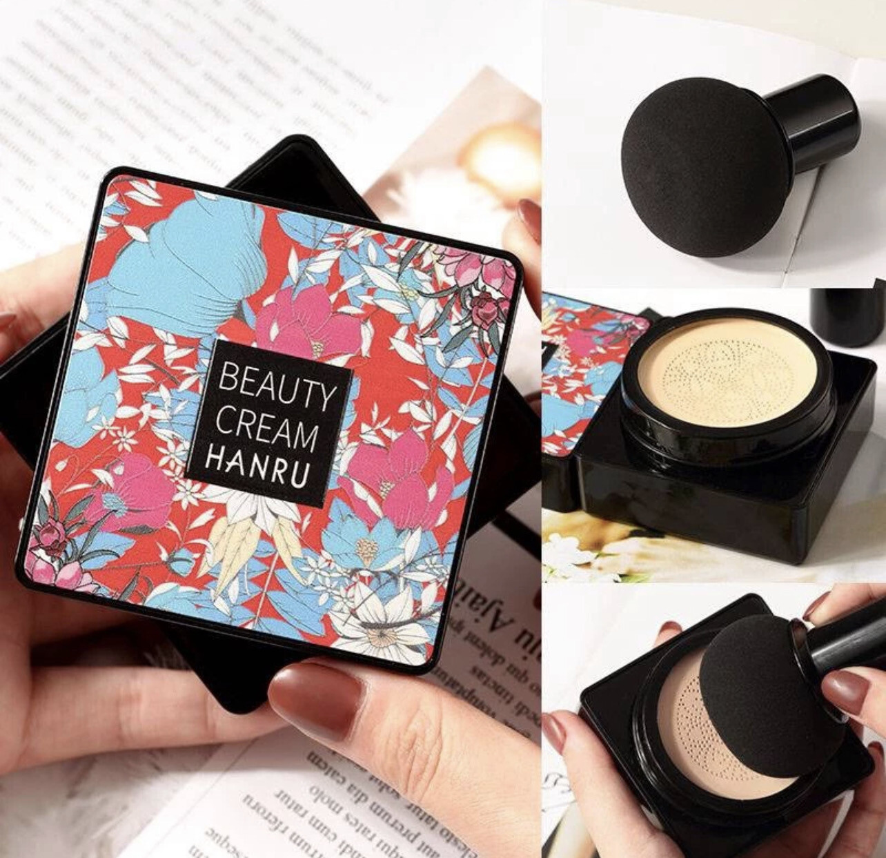 ￼✨newfashiongoods✨Mushroom Head Make up Air Cushion Moisturizing Foundation Air-permeable Natural Brightening Makeup BB Cream 2set $10.00