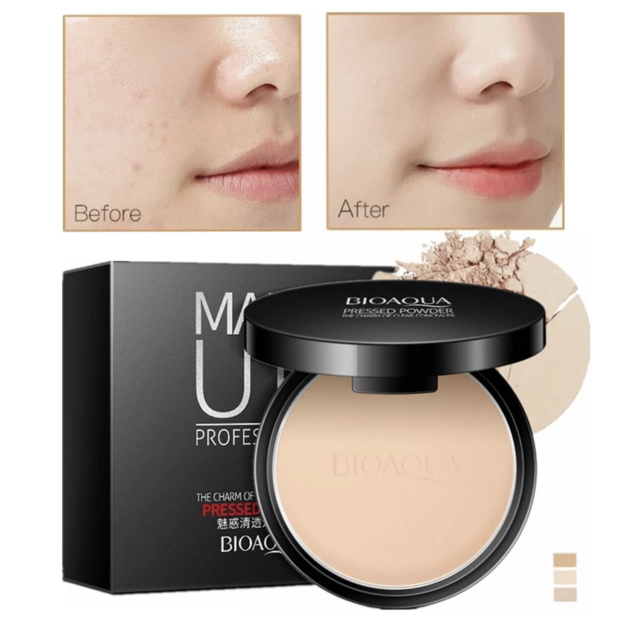 ￼✨newfashiongoods✨Matte Pressed Powder Makeup Concealer Oil-control Face Setting Foundation Facial Make Up Mineral Compact 2pcs $10.00