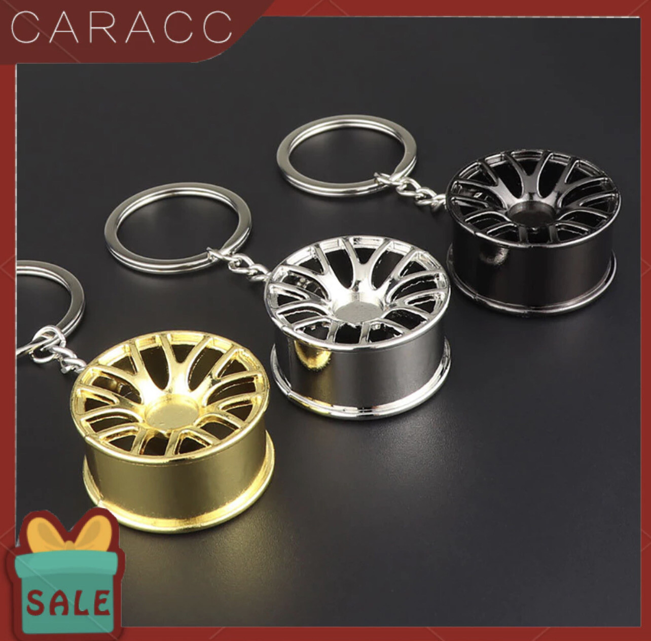 ￼&lt;CarAcc&gt;Creative Car Wheel Rim Turbo Metal Pendant Keychain Keyring Hanging Decoration 7pcs $10.00