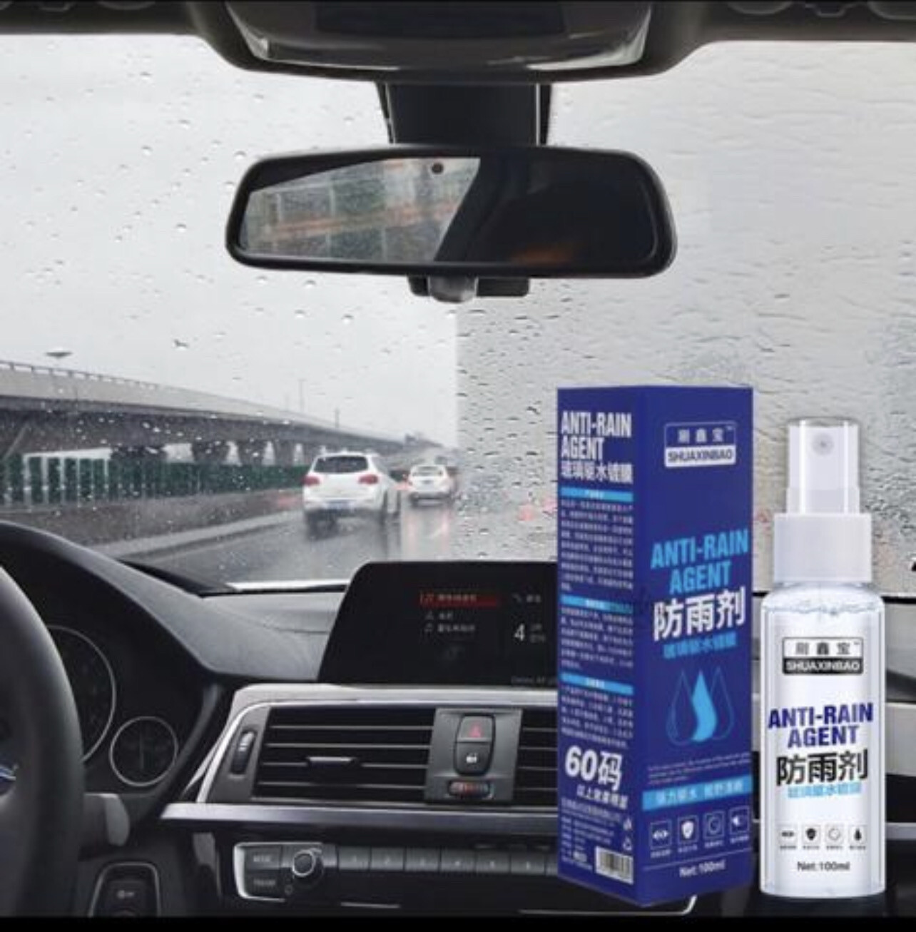 Selangor Post 🇲🇾 Anti Rain Mist Coating Windscreen Repellent Spray Rear-View Agent Waterproof Rainproof Spray 2btl $10