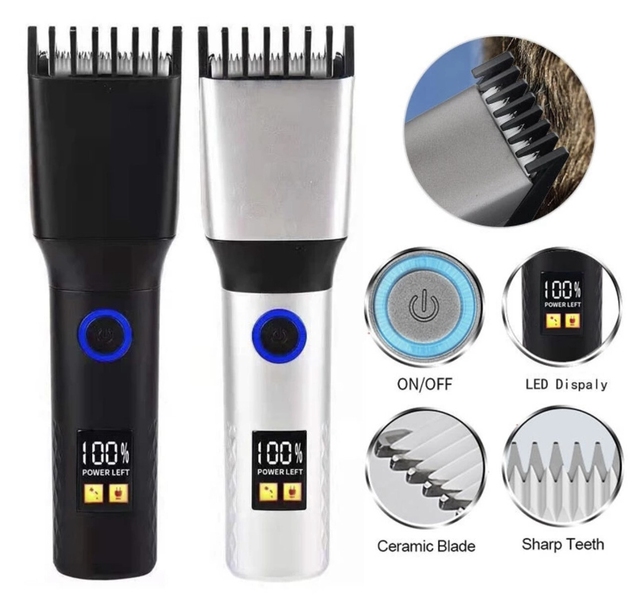 ￼LCD Display Hair Clipper Barber Shop Hair Cutting Machine Electric Trimmer Cordless Hair Trimmer