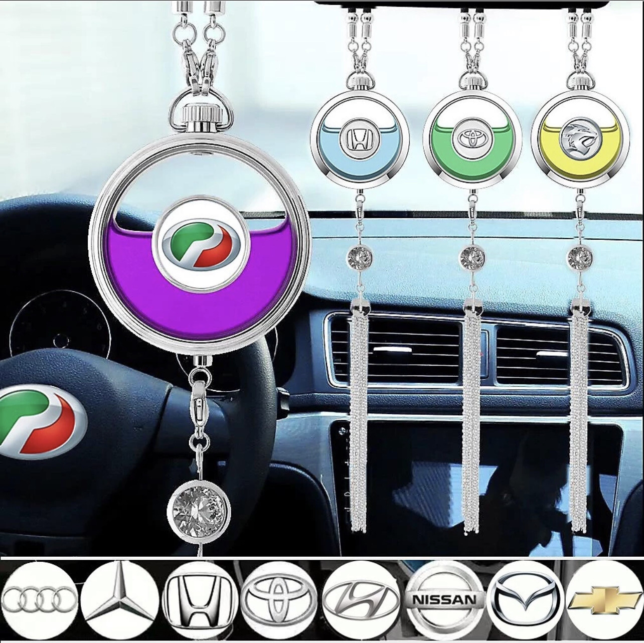 [IG Same Style Free Shipping] Car Air Fresh Aromatherapy Pendant Hanging Perfume Mercedes-Benz Bmw Audi Porsche Toyota Honda Mazda Volkswagen Hyundai With Model High-End Rearview Mirror Ornaments
