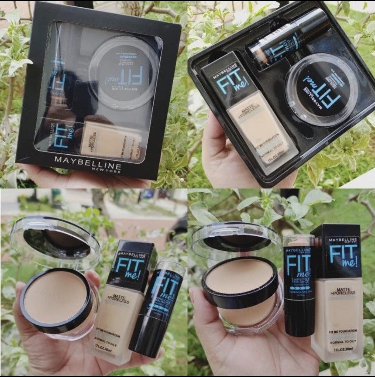 MAYBELIN FIT ME MAKE UP SET 3IN1 Foundation+Concealer Stick+Powder