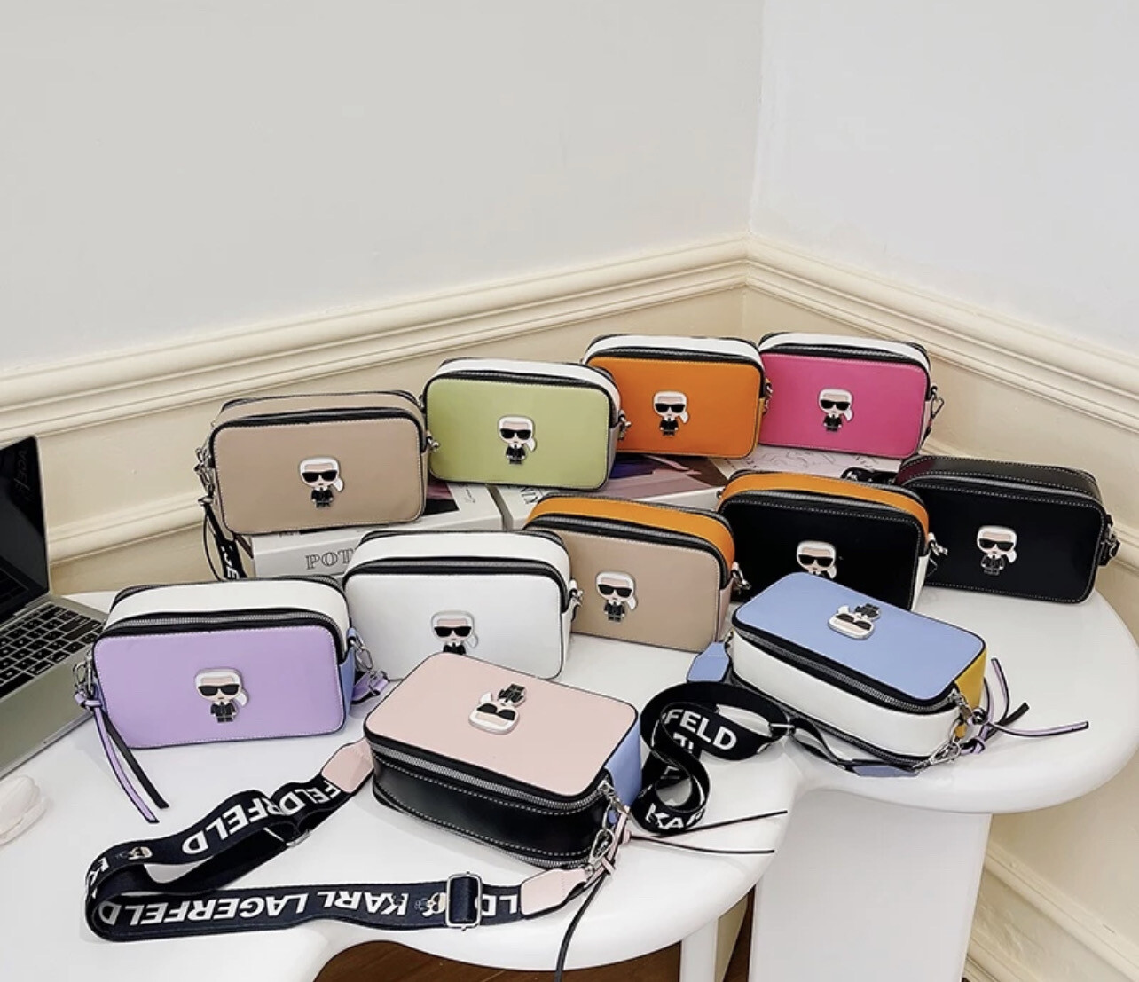 Fashionable Versatile Color-Matching Portable Shoulder Bag High-End Niche Design Cross-Body Cartoon Camera Fashion European American Style Wide Shoul